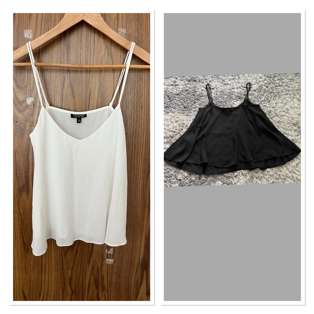 Topshop Womens Tank Top Sleeveless Lined Cami
Spaghetti Straps.black & white
